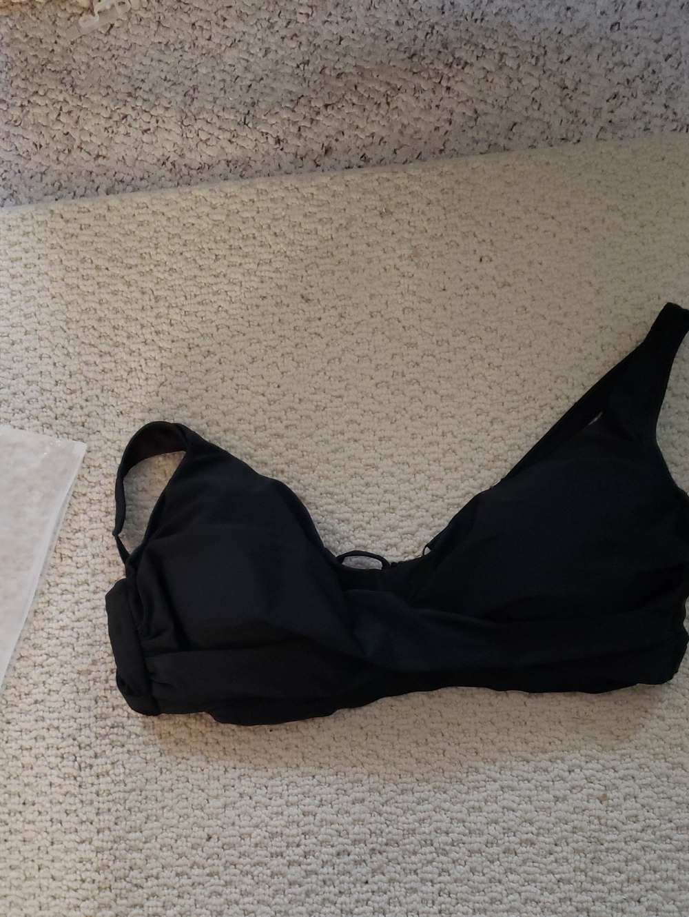 Black Bikini Top With Cross Over Front And Adjustable Back And Straps.3x